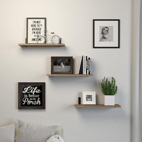 3 Sets DOLLFIO Floating Shelves, Wall Shelves, Wooden Floating Shelves for Wall Dcor, Wall Mounted Floating Bathroom