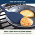 GreenPan Blue Silicone Solid Turner Spatula, Flexible Nonstick Cooking Utensil with Rigid Steel Core