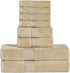Bath Towels 8 Piece Towel Set 100% Combed Cotton Bath + Hand