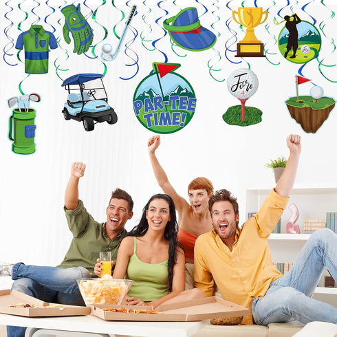 Clabby 41 Pcs Golf Party Decorations Swirls, Birthday Sports Theme Supplies for Kids Boys Men