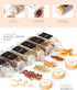 4oz 24 Pack Set, Set Bamboo Glass Spice Jars with Label and Shaker Lids Clear Empty Bottles Square Glass Spice