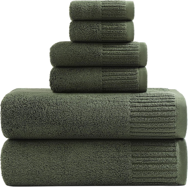 YTYC 27.5x55 Inches Luxury Bath Towels Set of 6 Large, 100 Percent