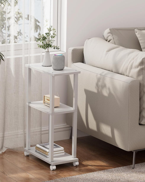 TB01BW061 TUTOTAK Small Side Table, Narrow End Table, Bedside Table, Couch Side Table with Wheels for Living Room
