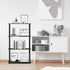 Furinno Turn-N-Tube 4-Tier Multipurpose Shelf Display Rack, French Oak Grey/Black Square Tube