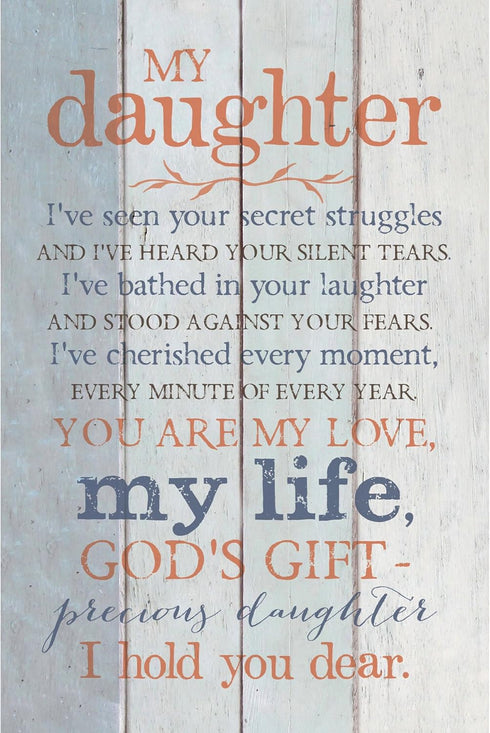 DEXSA My Daughter Wood Plaque 6x9 - Classy Frame Wall & Tabletop Decoration | Christian Family Home Decor | Made in the
