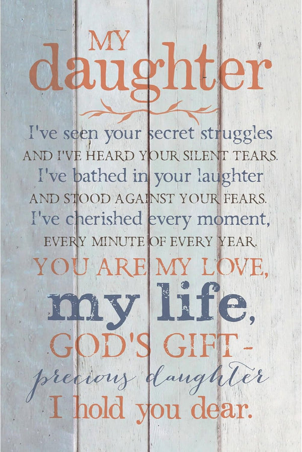 DEXSA My Daughter Wood Plaque 6x9 - Classy Frame Wall & Tabletop Decoration | Christian Family Home Decor | Made in the