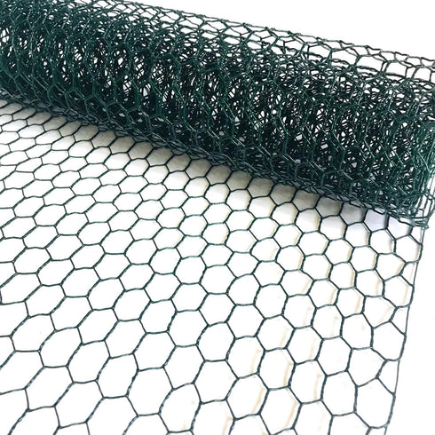 YGGlDUOl Chicken Wire, Easy to Shape, 15.7 x 87 Inches, Green PVC Coated