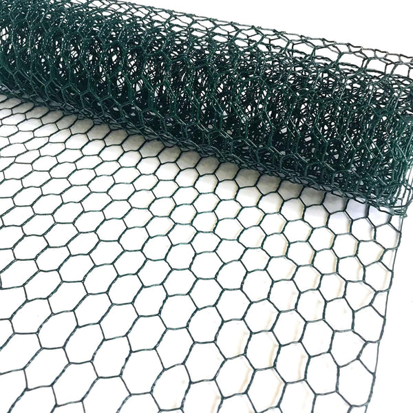 YGGlDUOl Chicken Wire, Easy to Shape, 15.7 x 87 Inches, Green PVC Coated