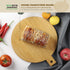 BAMOTTO Round Bamboo Cutting Board with Handle, Decorative Charcuterie Board for Kitchen Pizza and Snacks