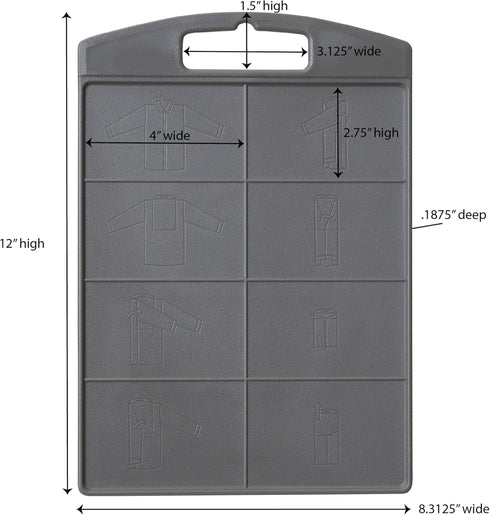 Household Essentials 195 Shirt Folding Board for Laundry - Folds T-Shirts, Polos, and Dress Shirts, Black