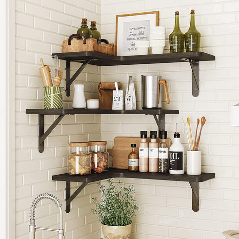 Set 5 Fixwal Corner Shelves Floating Shelves for Wall Bathroom Kitchen Bedroom Home Decor Laundry Room Living Room