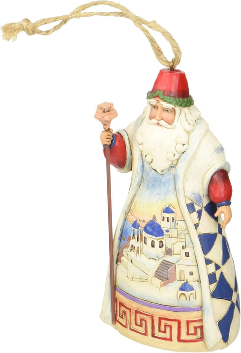 Jim Shore Heartwood Creek Greek Santa Hanging Ornament, 4.5”, Stone Resin, Christmas