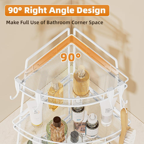 3 Counter Countertop VITVITI Tier Corner Bathroom Organizer, Metal Bathroom Organizer Shelf Storage, Bath Room Sink
