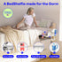 BedShelfie Bedside Shelf for College Dorm Room, Clip On Nightstand, Floating Bedside Table Tray Organizer, White