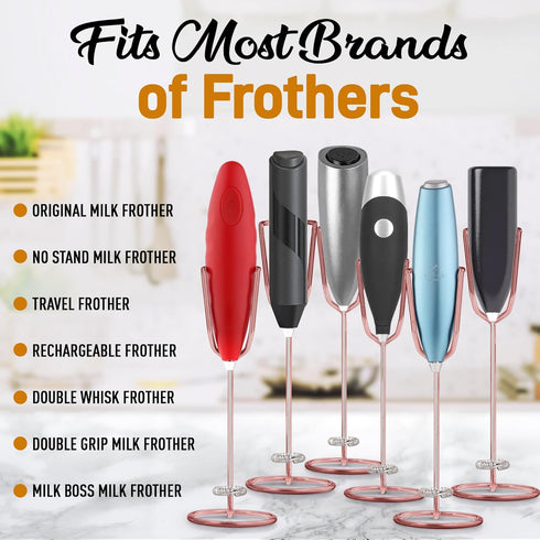 Zulay Kitchen Ultra Frother Stand - Heavy Duty Premium Holder for Milk Frothers, Rose Gold