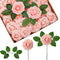 InnoGear 50 Pcs Blush Foam Fake Roses with Stems for DIY Wedding Bouquets, Centerpieces, Bridal Shower, Christmas