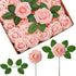 InnoGear 50 Pcs Blush Foam Fake Roses with Stems for DIY Wedding Bouquets, Centerpieces, Bridal Shower, Christmas