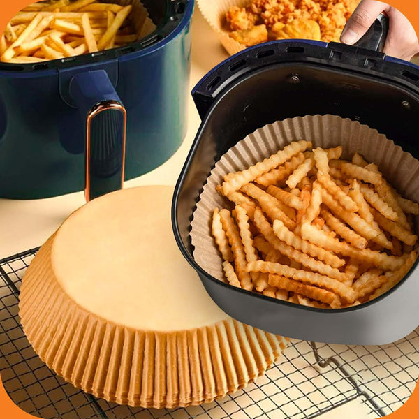 8-Inch Round Air Fryer Paper Liners, 125pcs Non-Stick, Heat-Resistant, Perfect Fit for Hassle-Free Cooking