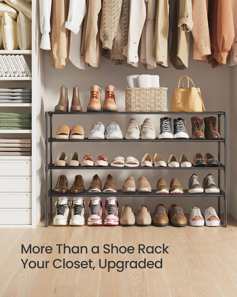 4-Tier 25-30 11.8 46.1 28.4 Inches, ULSA034B01 SONGMICS Shoe Rack, Shoe Organizer, Metal Storage Shelf, Upright