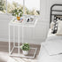 Easy Paws Small C Shaped Table for Sofa,Glass Couch Sofa Tray Snack Table for Living Room, Bedroom,TV Tray Table