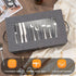 Flatware Utensil Storage Case, Silverware Storage Box Chest with Adjustable Dividers, Cutlery Storage Holder with Zipper Lid for Organizing Cutlery, Flatware, Knives, Large Capacity Gray by Lafulling