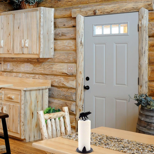 BestGiftEver Bear Metal Paper Towel Holder - Rustic Style Kitchen Accessory - Perfect for Cabin and Lodge Decor