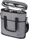 Tirrinia Insulated Wine Gift Carrier - 3 Bottle Travel Cooler Tote Bag with Handle, Grey