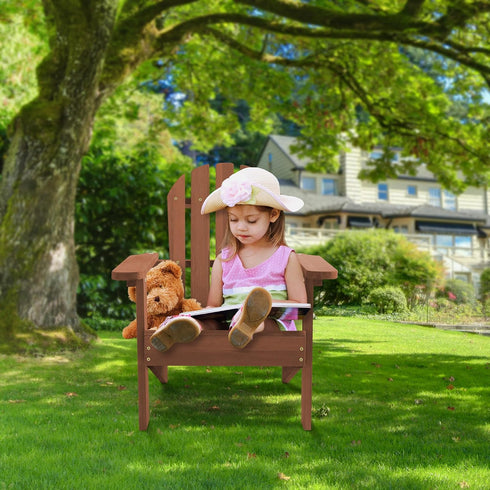 Casafield Children's Adirondack Chair, Cedar Wood Outdoor Kid's Chairs for Patio, Deck, Lawn and Garden, Partially