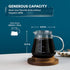 Glass Range Coffee Server for Pour Over Coffee & Tea - 800ml/27oz Ovalware Microwave Safe & Heatproof Glass Body