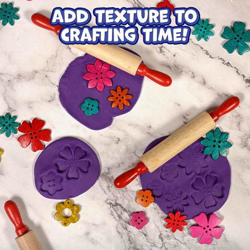 2 Set 6 7.25 inches READY LEARN Mini Wooden Rolling Pins | of | | Turning Handles | Play Dough Rollers for Crafts