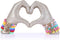 Heart Hand Sculpture, Champagne Gold Home Decor Aesthetics for Shelves on Coffee