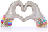 Heart Hand Sculpture, Champagne Gold Home Decor Aesthetics for Shelves on Coffee