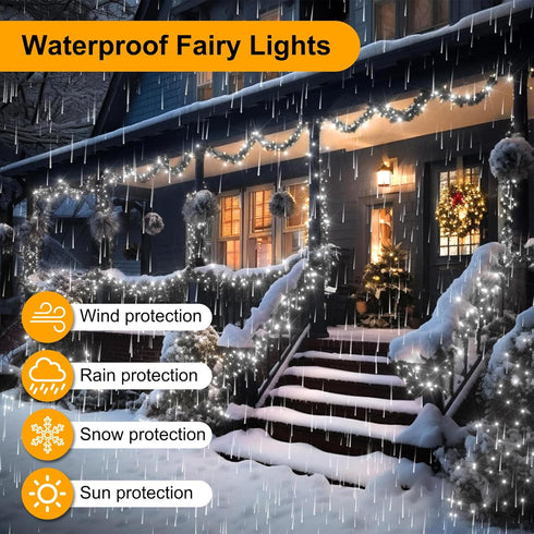 66FT 200LED Plug/Timer/8 Christmas Lights Plug in,Connectable Fairy Lights with Modes, Christmas Tree Lights Lighting