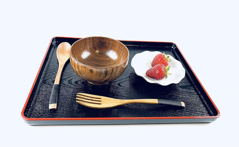 JapanBargain 1653 Wooden Miso Soup Bowls, Japanese Zen Style Dessert Bowl, Set of 2