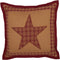 VHC Brands Ninepatch Star Thanksgiving Bedroom Decor, Quilted Pillow, Red, 12x12