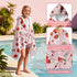 JOPJOLIW 30" 50", Cozy Strawberry Hooded Towel for Kids,Cute Pink Hooded Blanket for Toddlers X Warm Wearable Bath