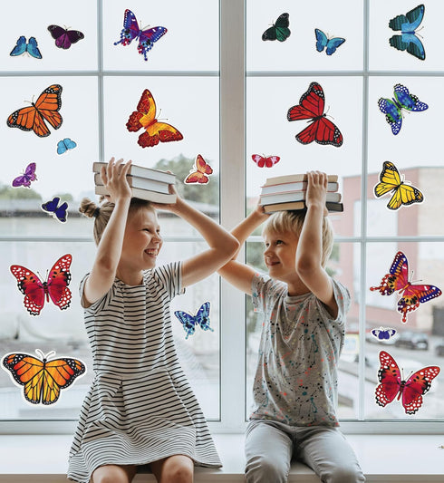 Iconikal Static Cling Window Decorations, Butterfly, 100-Count by Iconikal