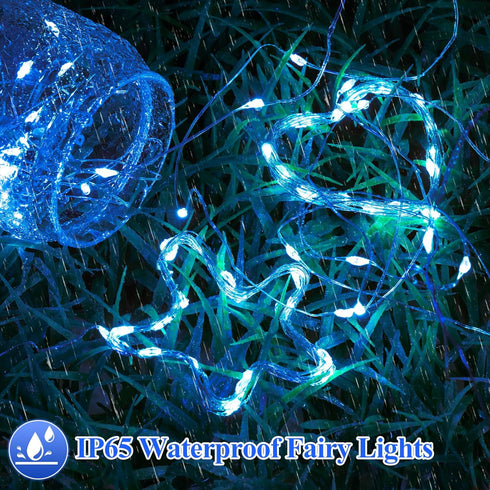 6-Pack Lights-7FT 20 Lakumu Fairy Lights Battery Operated String LED,Waterproof Silver Wire Firefly Lights for Mason