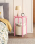 TB01BP093 TUTOTAK Small Side Table, Oval End Table, Night Stand, Bedside Table, Sofa Table with Storage Basket, Living