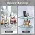decorstat 2 Pack 8MM-Thick Corner Glass Shower Caddy Tempered Glass Shelf No Drilling Wall Mount Corner Mounted Shelves