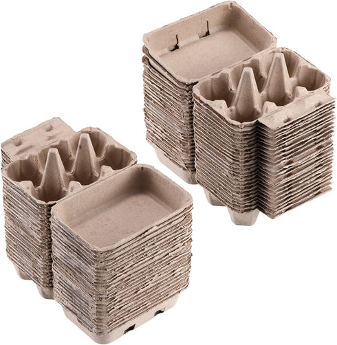 LayHyand Dozen 50 Pack, 6 Count 6 Half Vintage Egg Cartons Blank Natural Pulp Egg Cartons for Chicken Eggs Reusable