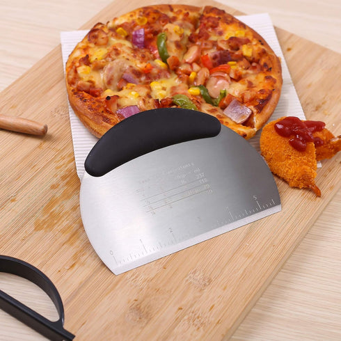 1 pcs Dough Pastry Scraper Chopper/Stainless Steel Dough Scraper Cutter with Ergonomic Rubber Non-Slip Grip