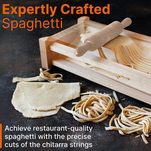 14 8 3 9.5'' 1Rolling Chitarra Pasta Maker with Rolling Pin by Verve CULTURE, Traditional Italian Pasta Maker Machine