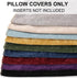 decorUhome Chenille Soft Throw Pillow Covers 18x18 Set of 2, Farmhouse Velvet Neutral Decorative Covers for Couch Sofa