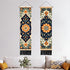2 13"x51", BVBOX PCS Vertical Floral Tapestry Ottoman Aesthetic Long Vertical Wall Hanging Black Tassel Tapestries Home