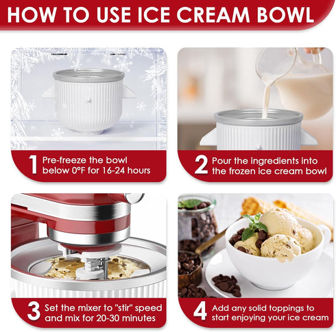 4.5/5QT 6QT Frozen 2 Ice Cream Maker Attachment for KitchenAid Mixers, Fits KitchenAid & Stand Mixers, Ice Cream