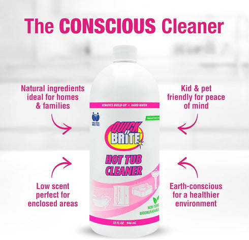 32 oz. (Packaging Quick 'n Brite Heavy Duty Hot Tub Cleaner - Non-abrasive Cleaning Gel, May Vary)