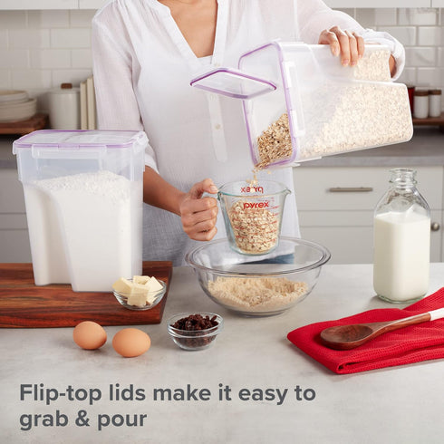 2-Pack (22.8 Snapware Airtight Cup) Cereal Dispenser Storage Containers, Flip-Top Lid BPA Free, Plastic Containers