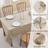 55 87 Inchs, Farmhouse Linen Textured Tablecloth Lattice Cutwork Waterproof & Stain Resistant Table Cloth Rectangle