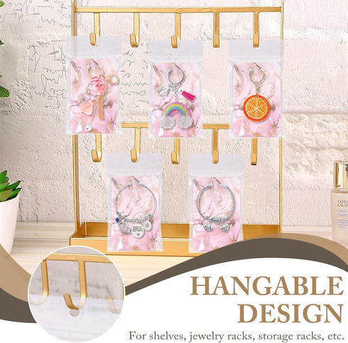 ZYNERY 100 PCS Keychain Display Cards with Self-Sealing Bags, 3 x 4.7 Inch Keychain Holder for Jewelry Display